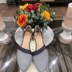 LC Lauren Conrad Navy and White Striped Flats